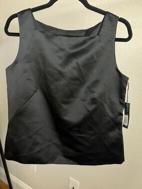 NWT Alex Garfield Garfield and marks black tank blouse size 8